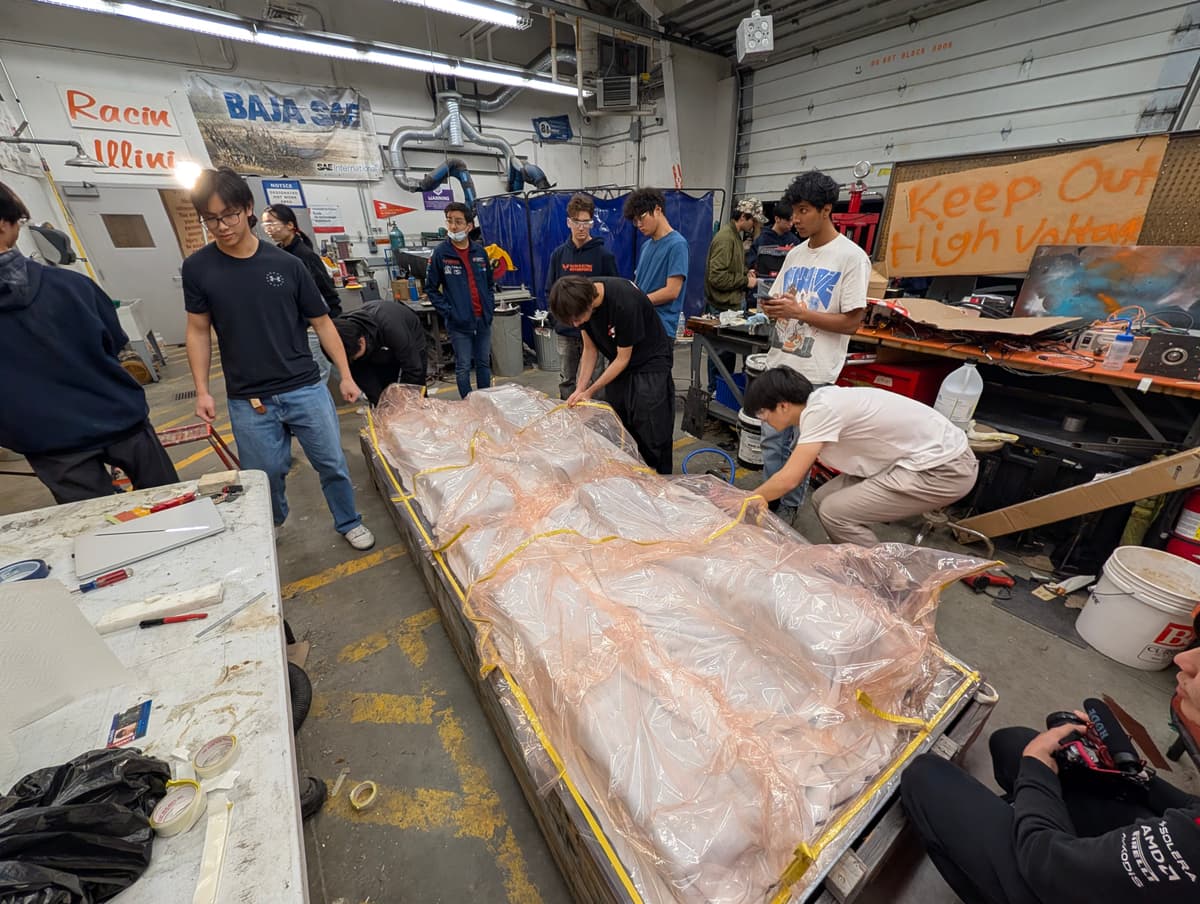 Undertray and front wing bagged under vacuum